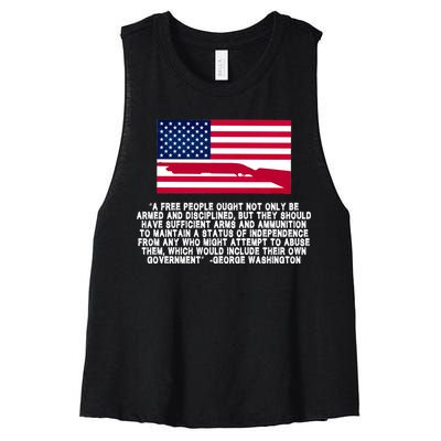 Patriotic Quote George Washington Women's Racerback Cropped Tank