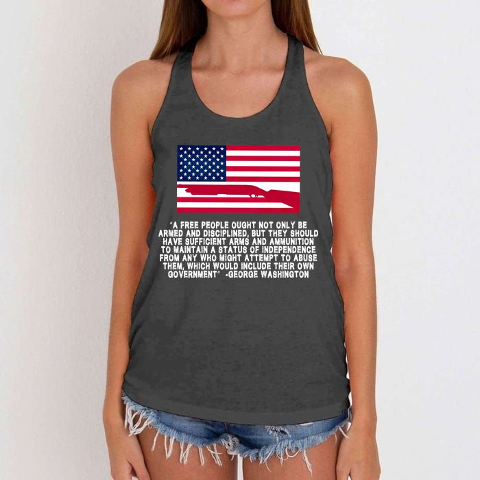 Patriotic Quote George Washington Women's Knotted Racerback Tank