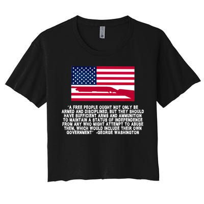 Patriotic Quote George Washington Women's Crop Top Tee