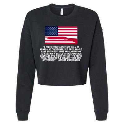 Patriotic Quote George Washington Cropped Pullover Crew