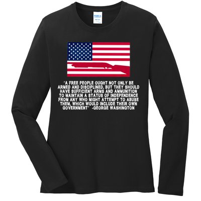 Patriotic Quote George Washington Ladies Long Sleeve Shirt