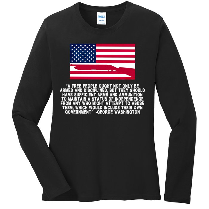 Patriotic Quote George Washington Ladies Long Sleeve Shirt