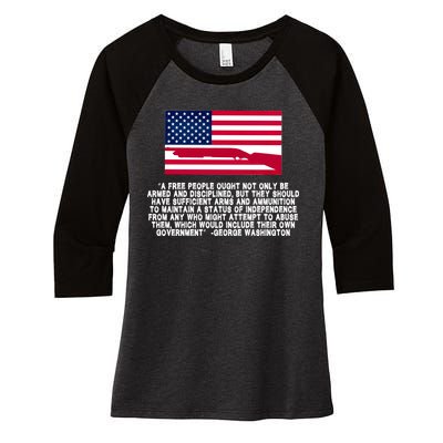 Patriotic Quote George Washington Women's Tri-Blend 3/4-Sleeve Raglan Shirt