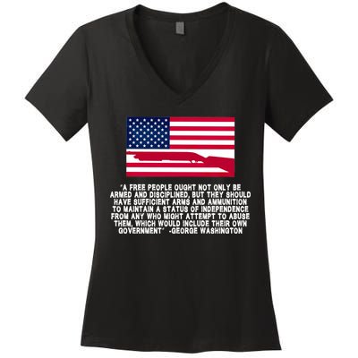 Patriotic Quote George Washington Women's V-Neck T-Shirt