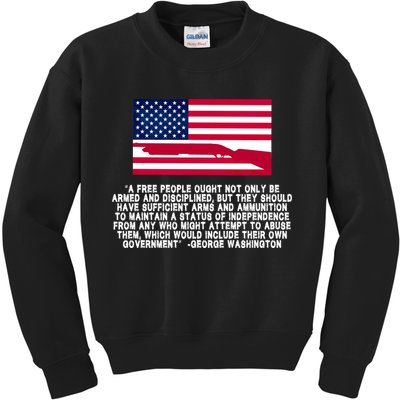 Patriotic Quote George Washington Kids Sweatshirt
