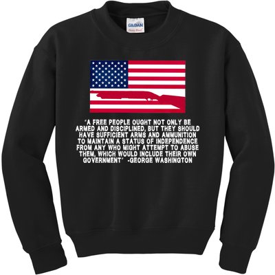 Patriotic Quote George Washington Kids Sweatshirt