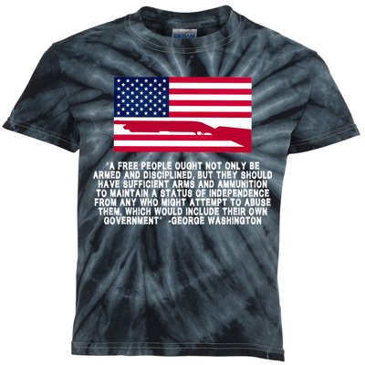 Patriotic Quote George Washington Kids Tie-Dye T-Shirt