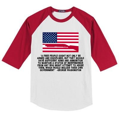 Patriotic Quote George Washington Kids Colorblock Raglan Jersey