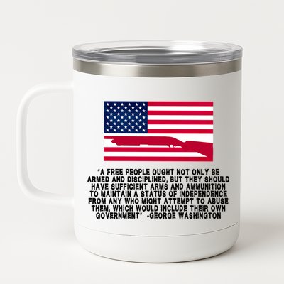 Patriotic Quote George Washington 12 oz Stainless Steel Tumbler Cup