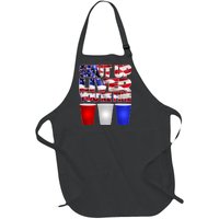 Patriotic Shut Up Liver You're Fine USA  Full-Length Apron With Pockets