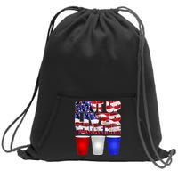 Patriotic Shut Up Liver You're Fine USA  Sweatshirt Cinch Pack Bag