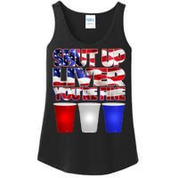 Patriotic Shut Up Liver You're Fine USA  Ladies Essential Tank