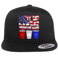 Patriotic Shut Up Liver You're Fine USA  Flat Bill Trucker Hat