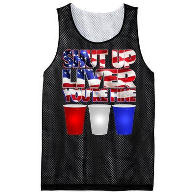 Patriotic Shut Up Liver You're Fine USA  Mesh Reversible Basketball Jersey Tank