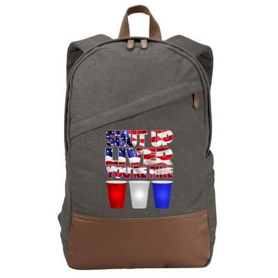 Patriotic Shut Up Liver You're Fine USA  Cotton Canvas Backpack