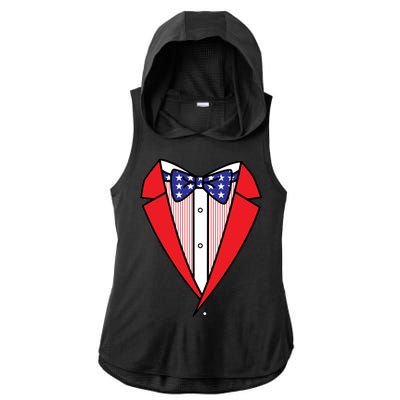 Patriotic Tuxedo Ladies PosiCharge Tri-Blend Wicking Draft Hoodie Tank