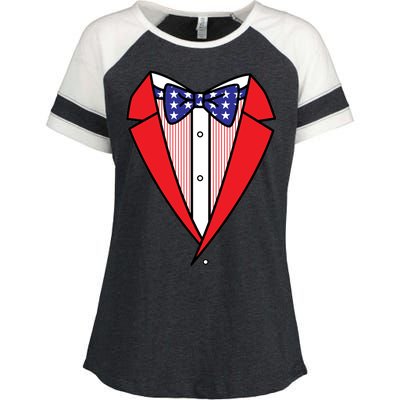 Patriotic Tuxedo Enza Ladies Jersey Colorblock Tee