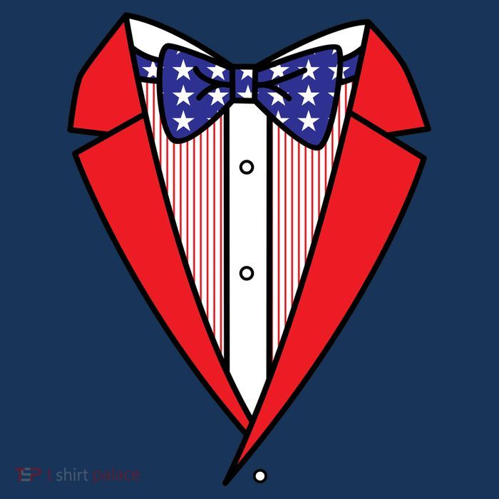 Patriotic Tuxedo V-Neck T-Shirt