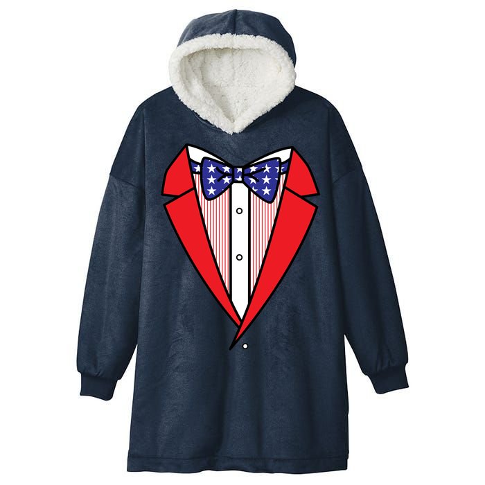 Patriotic Tuxedo Hooded Wearable Blanket