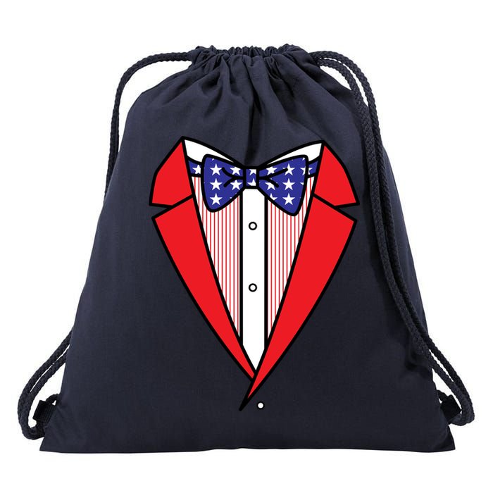Patriotic Tuxedo Drawstring Bag