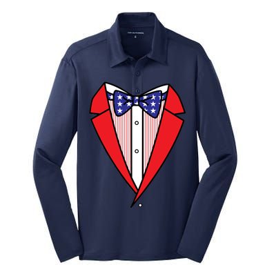 Patriotic Tuxedo Silk Touch Performance Long Sleeve Polo