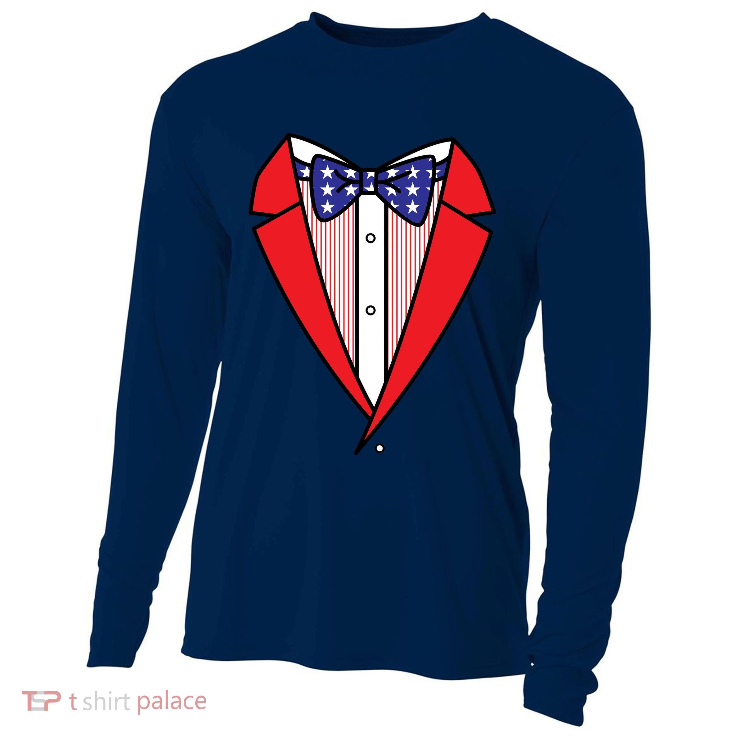 Patriotic Tuxedo Cooling Performance Long Sleeve Crew