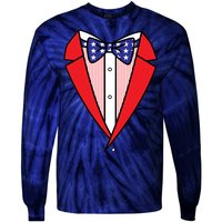 Patriotic Tuxedo Tie-Dye Long Sleeve Shirt