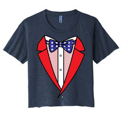 Patriotic Tuxedo Women's Crop Top Tee