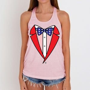 Patriotic Tuxedo Women's Knotted Racerback Tank