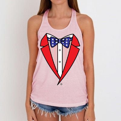 Patriotic Tuxedo Women's Knotted Racerback Tank