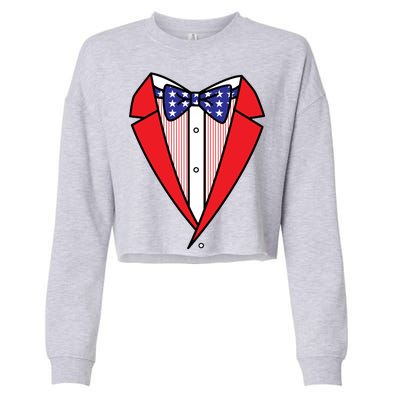 Patriotic Tuxedo Cropped Pullover Crew