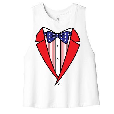 Patriotic Tuxedo Women's Racerback Cropped Tank