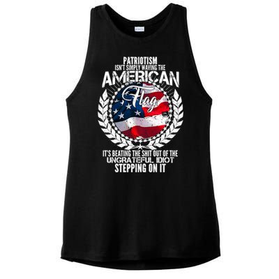 Patriotism American Flag Ladies PosiCharge Tri-Blend Wicking Tank