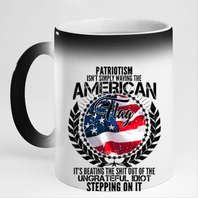 Patriotism American Flag 11oz Black Color Changing Mug