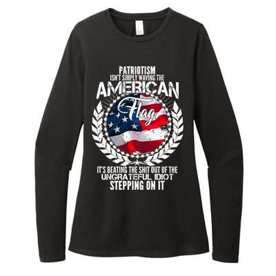 Patriotism American Flag Womens CVC Long Sleeve Shirt