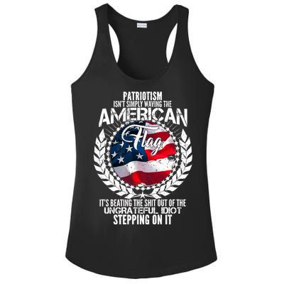 Patriotism American Flag Ladies PosiCharge Competitor Racerback Tank