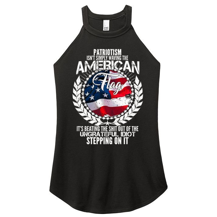 Patriotism American Flag Women's Perfect Tri Rocker Tank