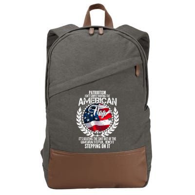 Patriotism American Flag Cotton Canvas Backpack