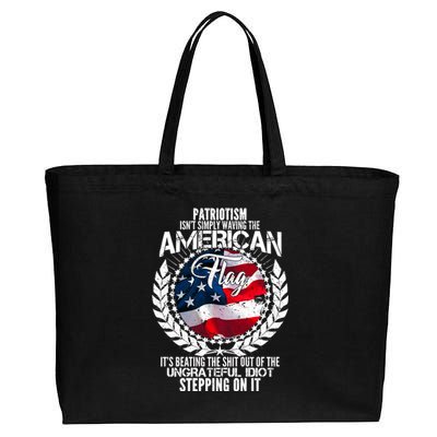 Patriotism American Flag Cotton Canvas Jumbo Tote