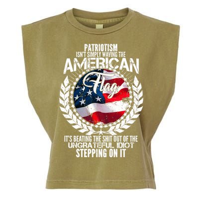 Patriotism American Flag Garment-Dyed Women's Muscle Tee