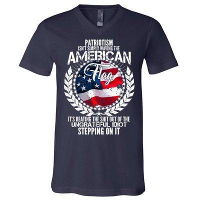 Patriotism American Flag V-Neck T-Shirt