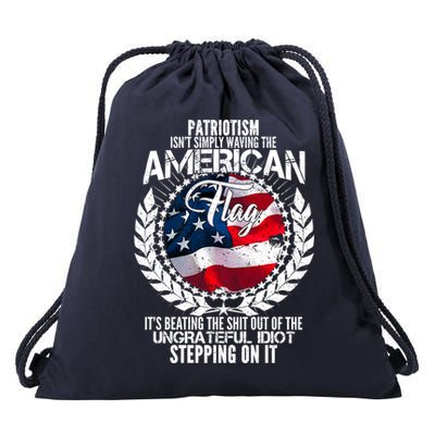 Patriotism American Flag Drawstring Bag