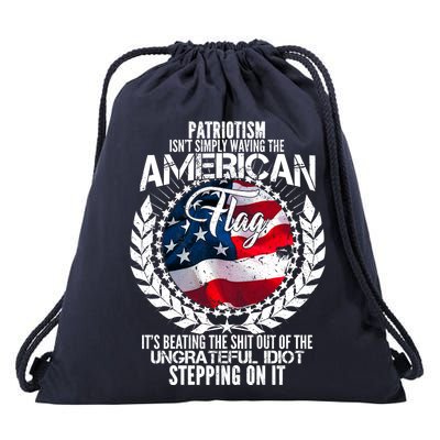 Patriotism American Flag Drawstring Bag