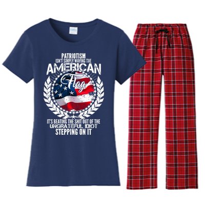 Patriotism American Flag Women's Flannel Pajama Set