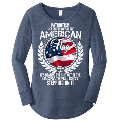 Patriotism American Flag Women's Perfect Tri Tunic Long Sleeve Shirt