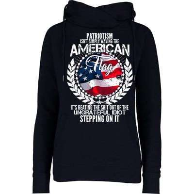 Patriotism American Flag Womens Funnel Neck Pullover Hood