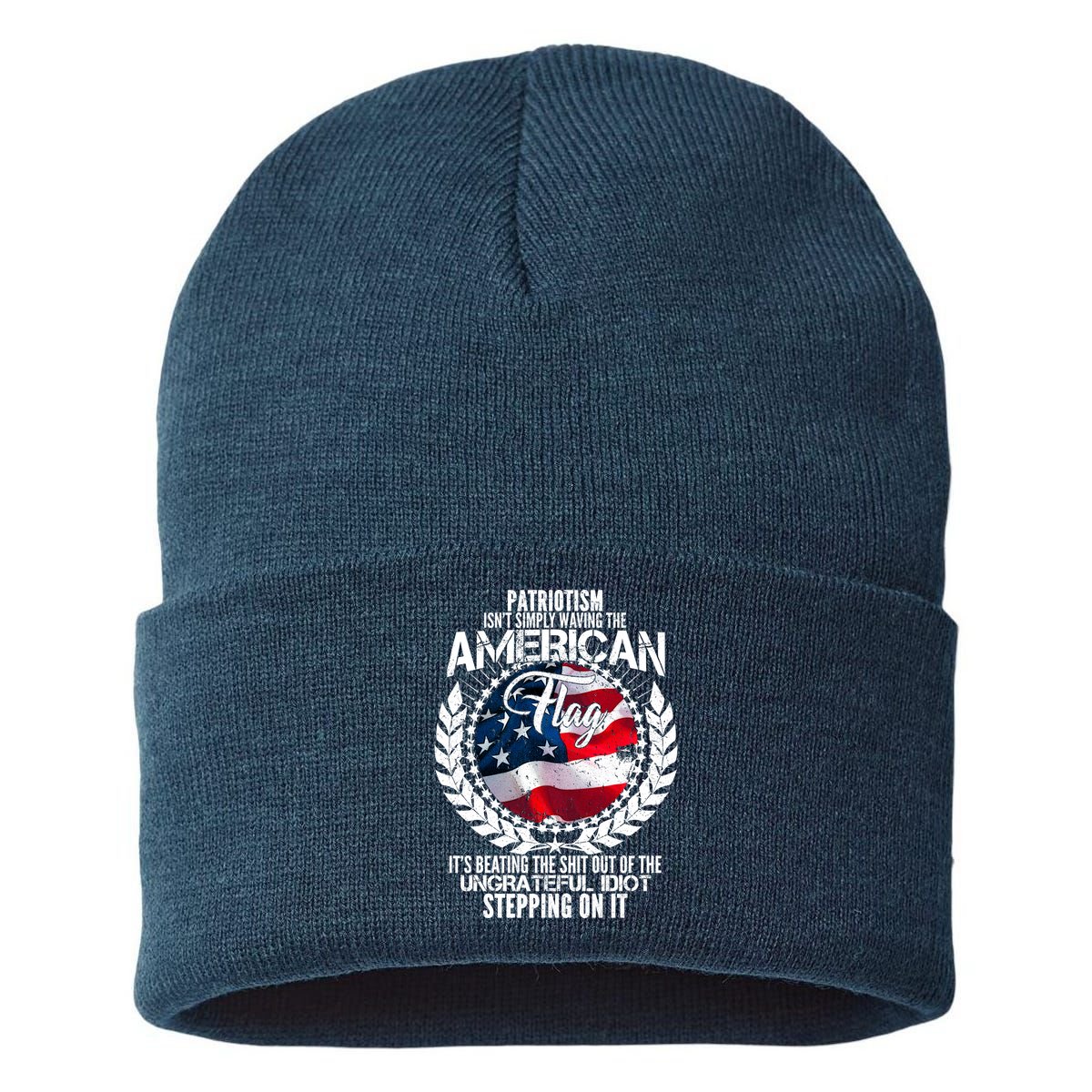 Patriotism American Flag Sustainable Knit Beanie