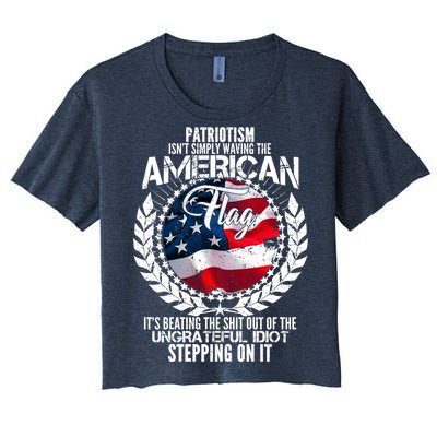 Patriotism American Flag Women's Crop Top Tee