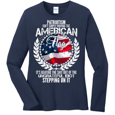 Patriotism American Flag Ladies Long Sleeve Shirt