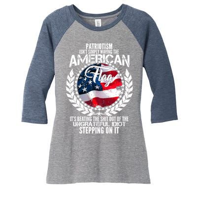 Patriotism American Flag Women's Tri-Blend 3/4-Sleeve Raglan Shirt